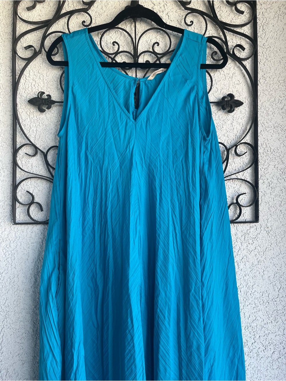 Soft Surroundings Caribbean Blue, Mizu Sleeveless Maxi Dress - Picture 3 of 8